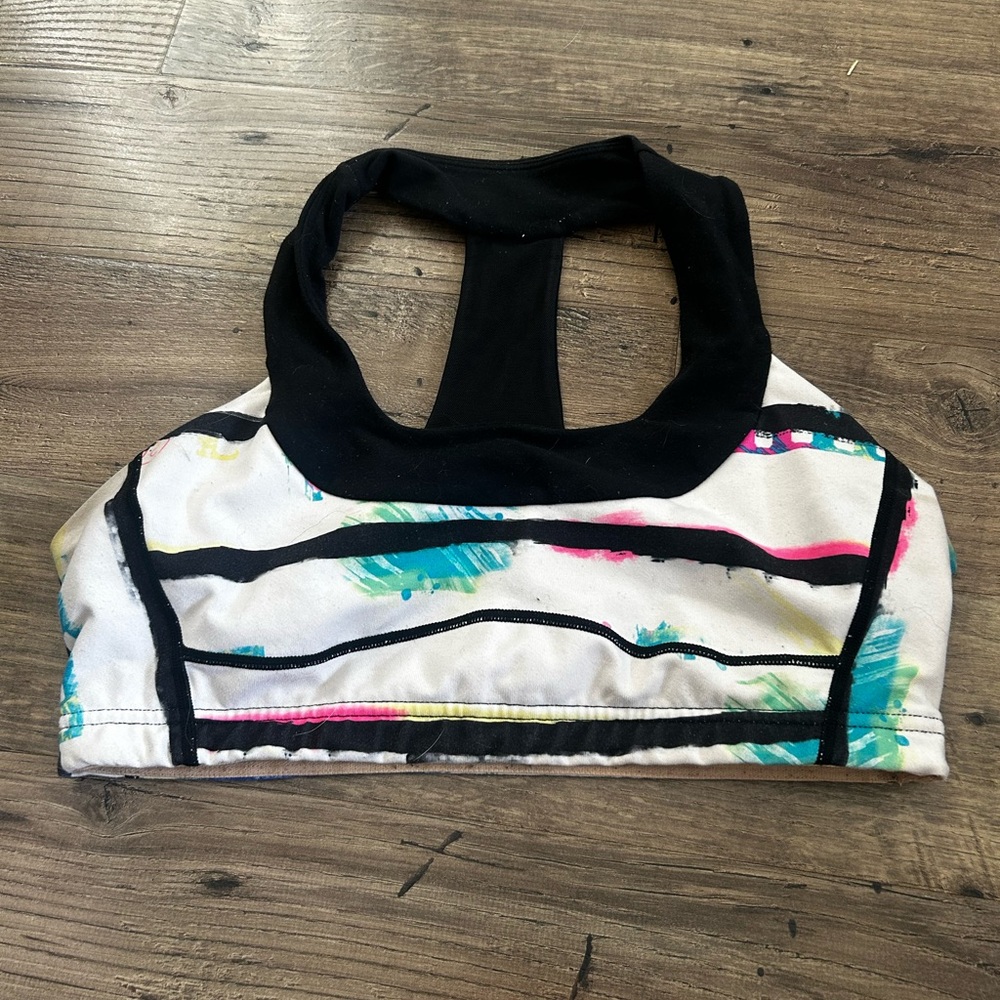 Lululemon Colorful scoop neck Sports Bra size 8